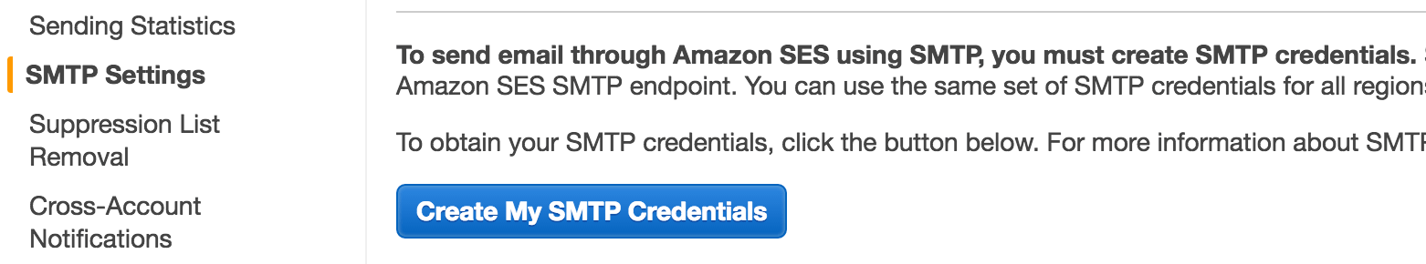 Create SMTP credentials