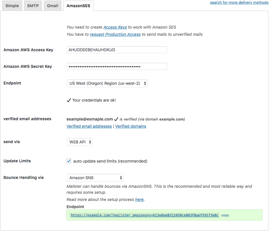 setting up aws email server