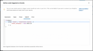 Trigger Custom Javascript on Form Submission - Mailster Knowledge Base