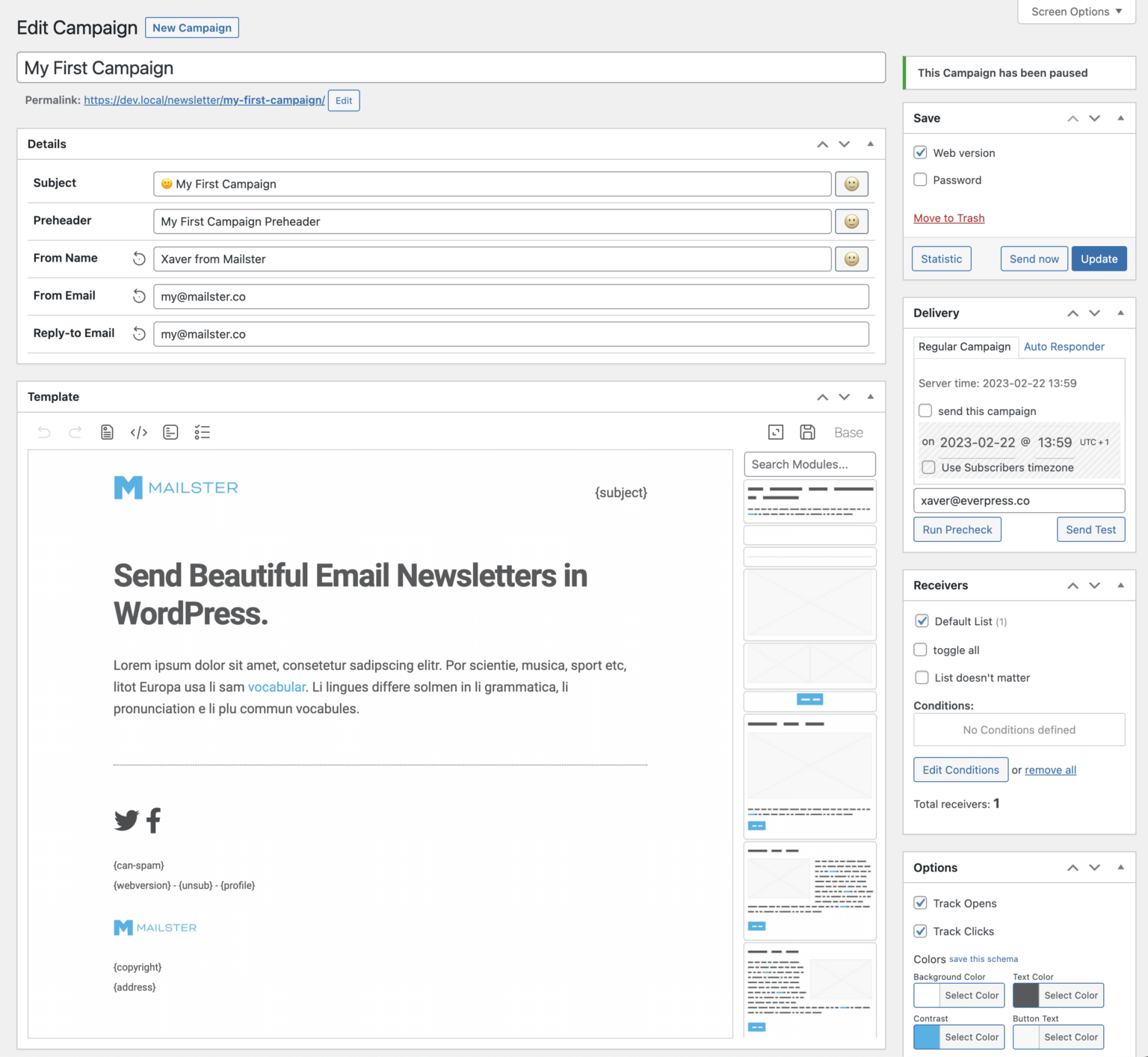 Your First Campaign – Mailster Knowledge Base